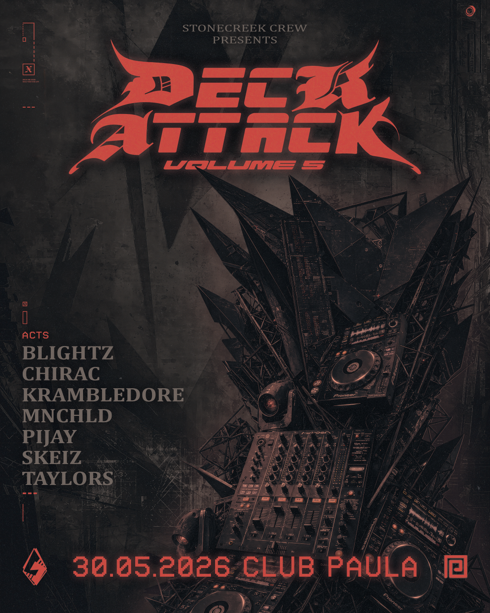Flyer for STONECREEK PRESENTS: DECK ATTACK Vol. 5