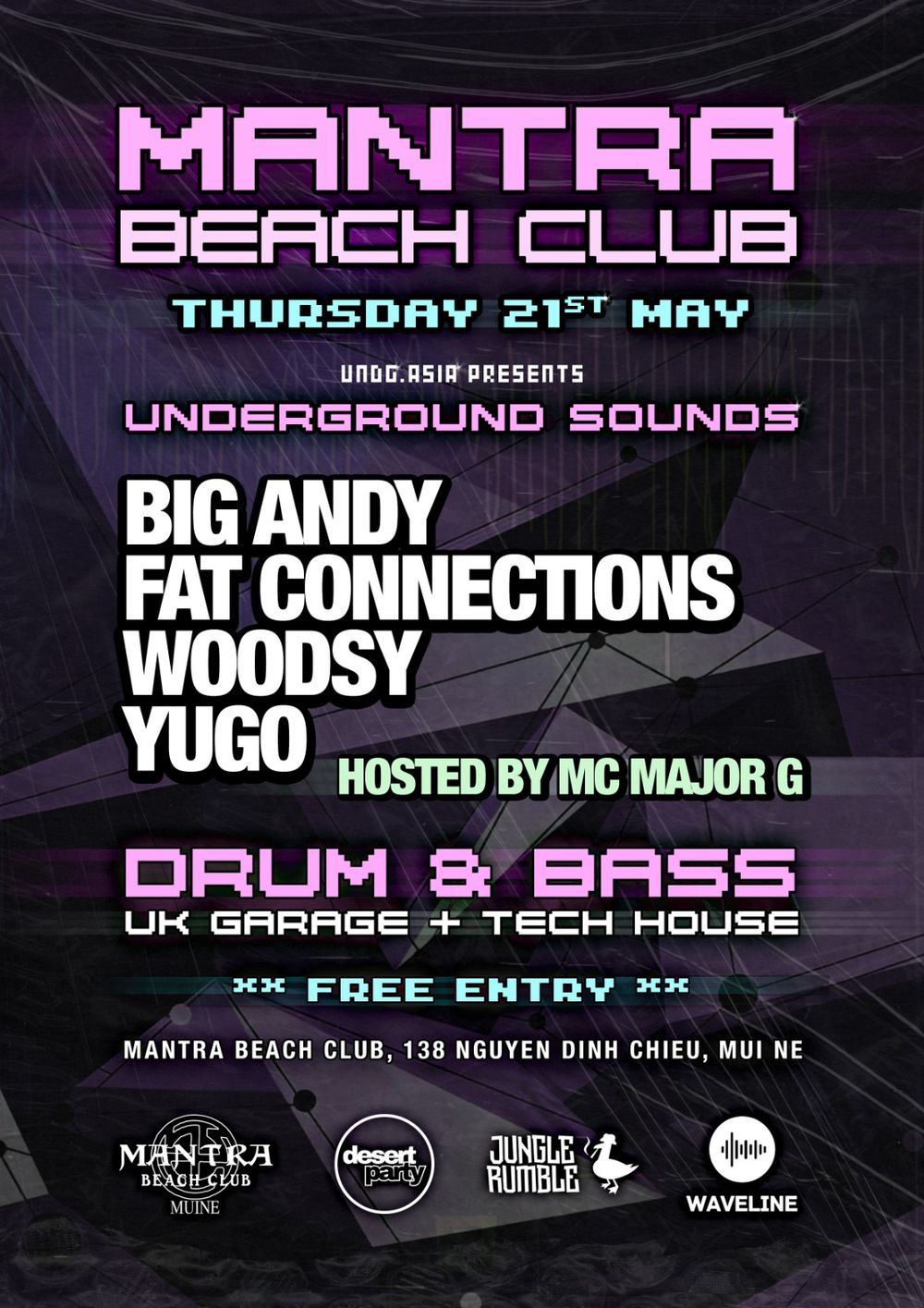 Flyer for Underground Sounds - Mantra Mui Ne Beach Club