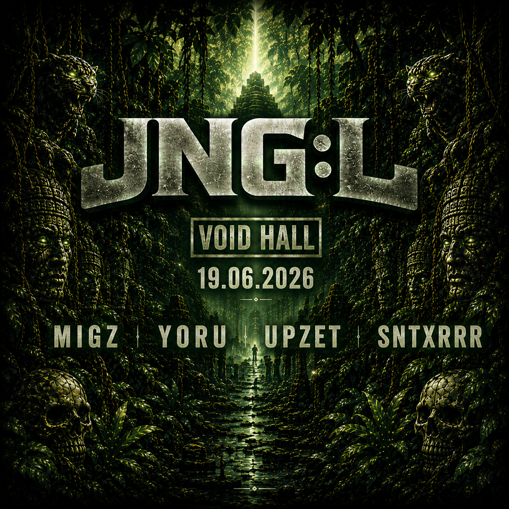 Flyer for JNG:L with Migz (CAN), Yoru, Upzet, sntxrrr